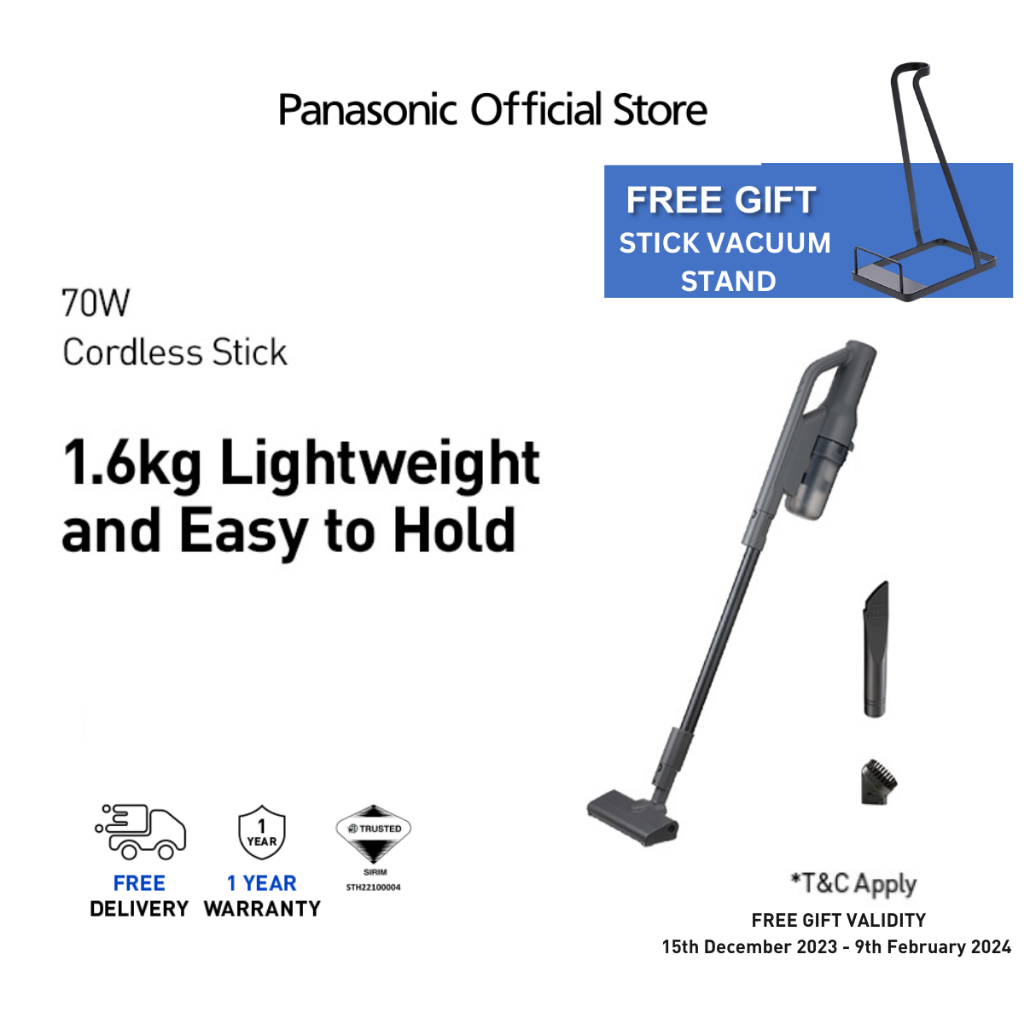PANASONIC MCSBM LIGHTWEIGHT CORDLESS HANDHELD STICK VACUUM CLEANER MCSBM20HV47 Shopee Malaysia