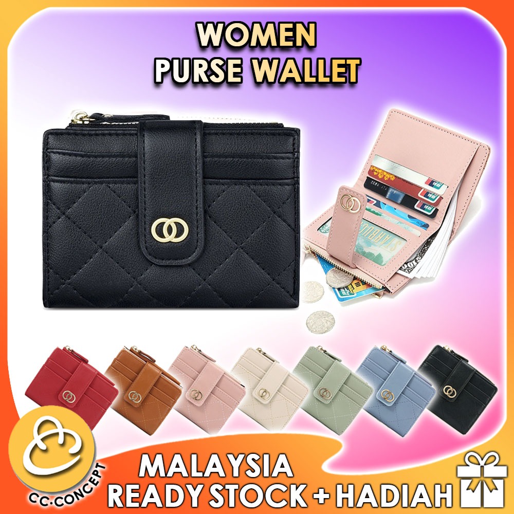 CC CONCEPT Women Purse Woman Short Wallet Card Holder Zip Coin Pouch ...