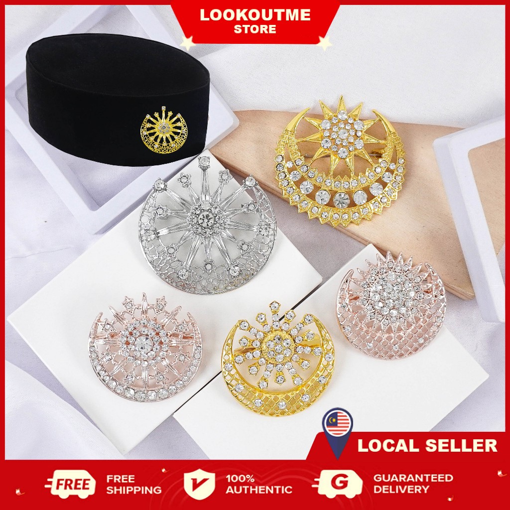 Kerongsang Dokoh Songkok Bulan Bintang 39Mm / 49Mm Pin Dokoh Nikah
