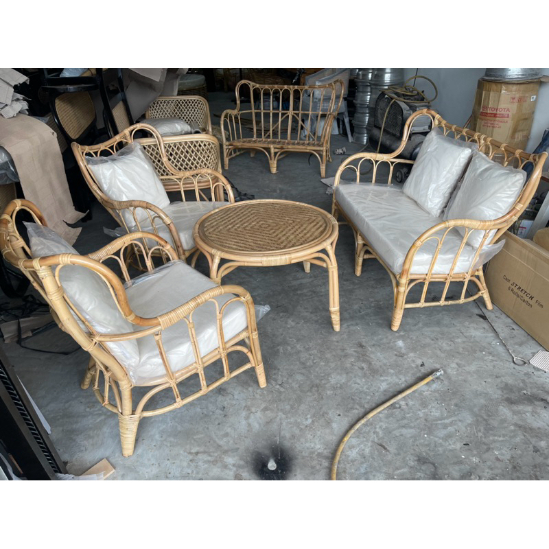 Rattan Coffee Set Meja Kopi Rattan Set 