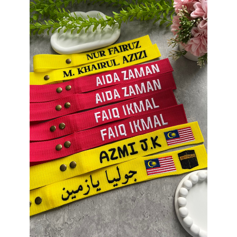 Luggage Tag Embroidery Name Tag Umrah Travel Tag Shopee Malaysia