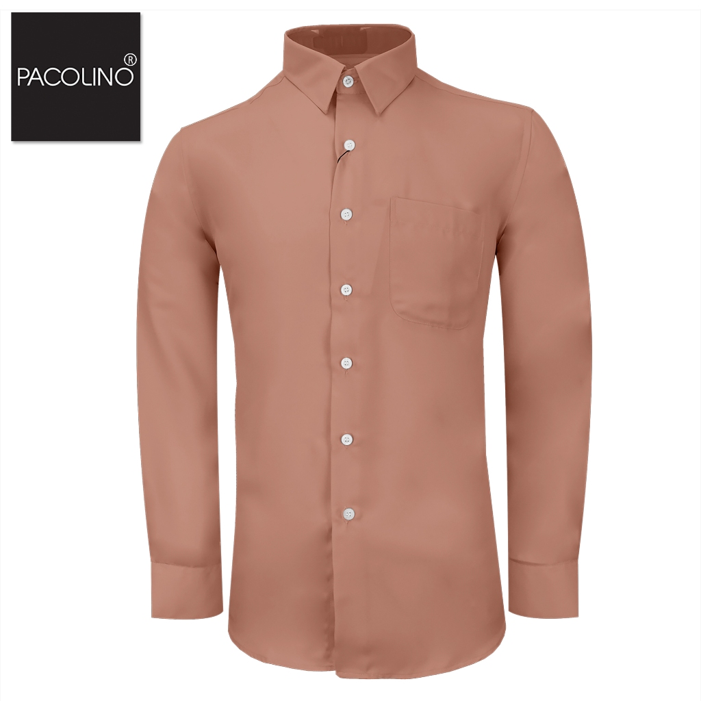 Men's Classic Fit Long Sleeve Wrinkle Resistant Button Down Premium Dress  Shirt (Peach, M) 