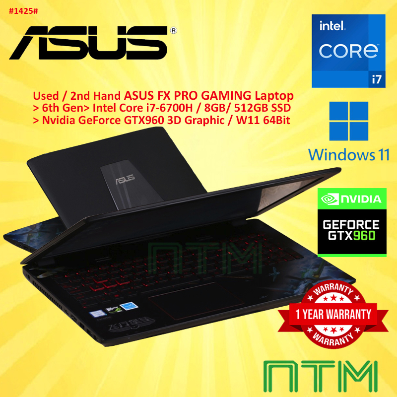 #1425 Used Asus ROG FXPRO Gaming Intel Core i7-6700HQ 8GB 512GB SSD ...