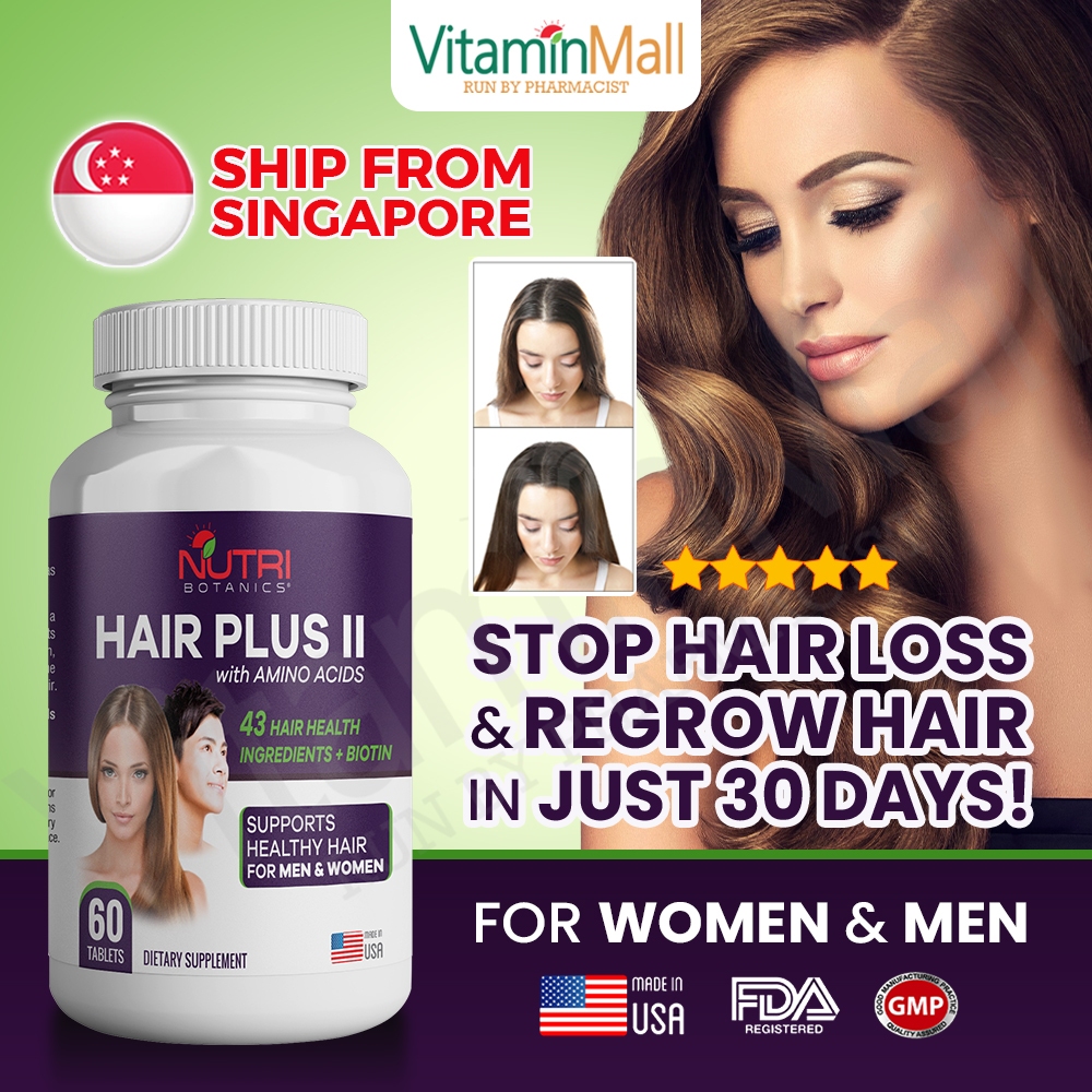Hair Plus II with Amino Acids Hair Growth Supplement for Women, Men