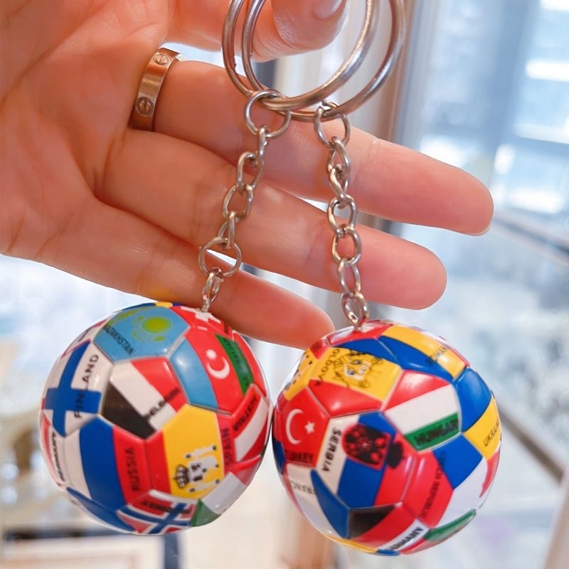 Keychain popular sports football keychain Ten thousand flag football ...