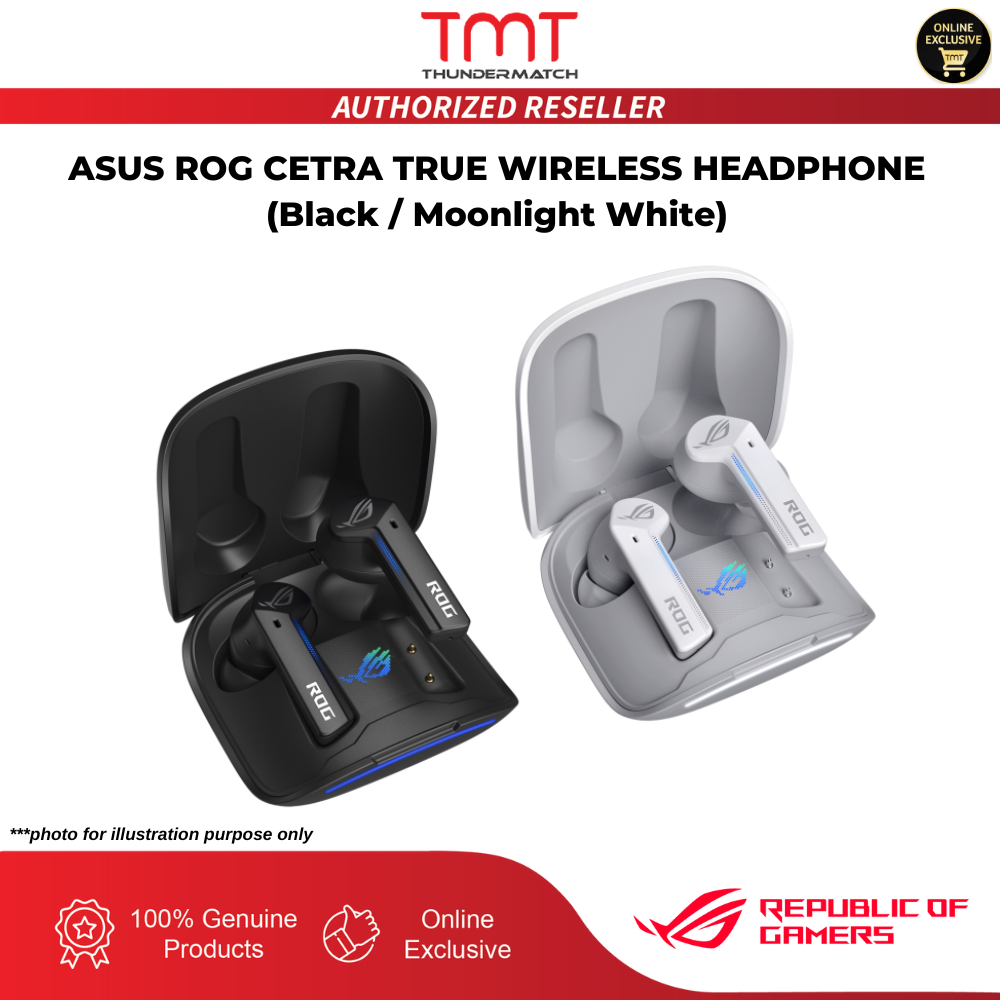 ASUS ROG CETRA True Wireless Headphone (Black/Moonlight White) | 2 ...
