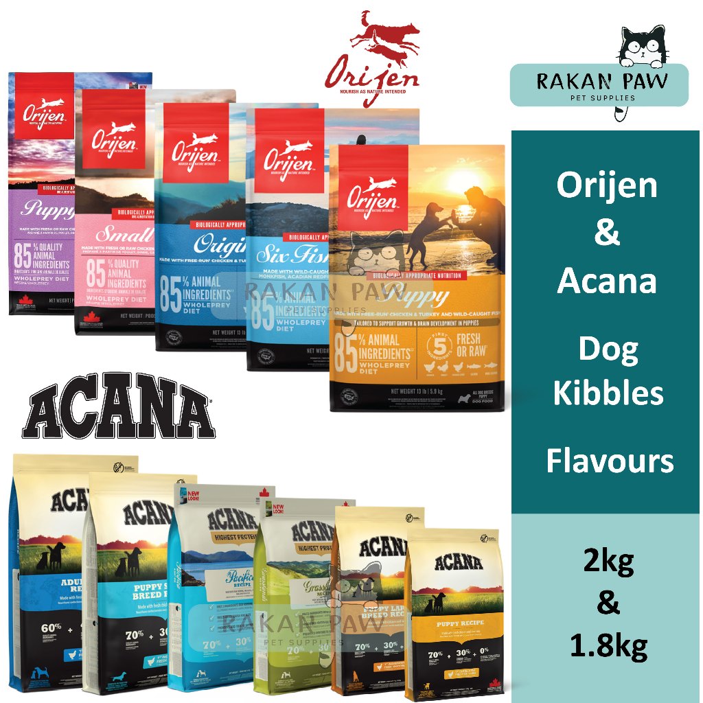 Orijen Acana 1.8kg 2kg Ori Dog Puppy Six Fish Small Breed Adult Dog Grass Fed Lamb Pacifica Shopee Malaysia