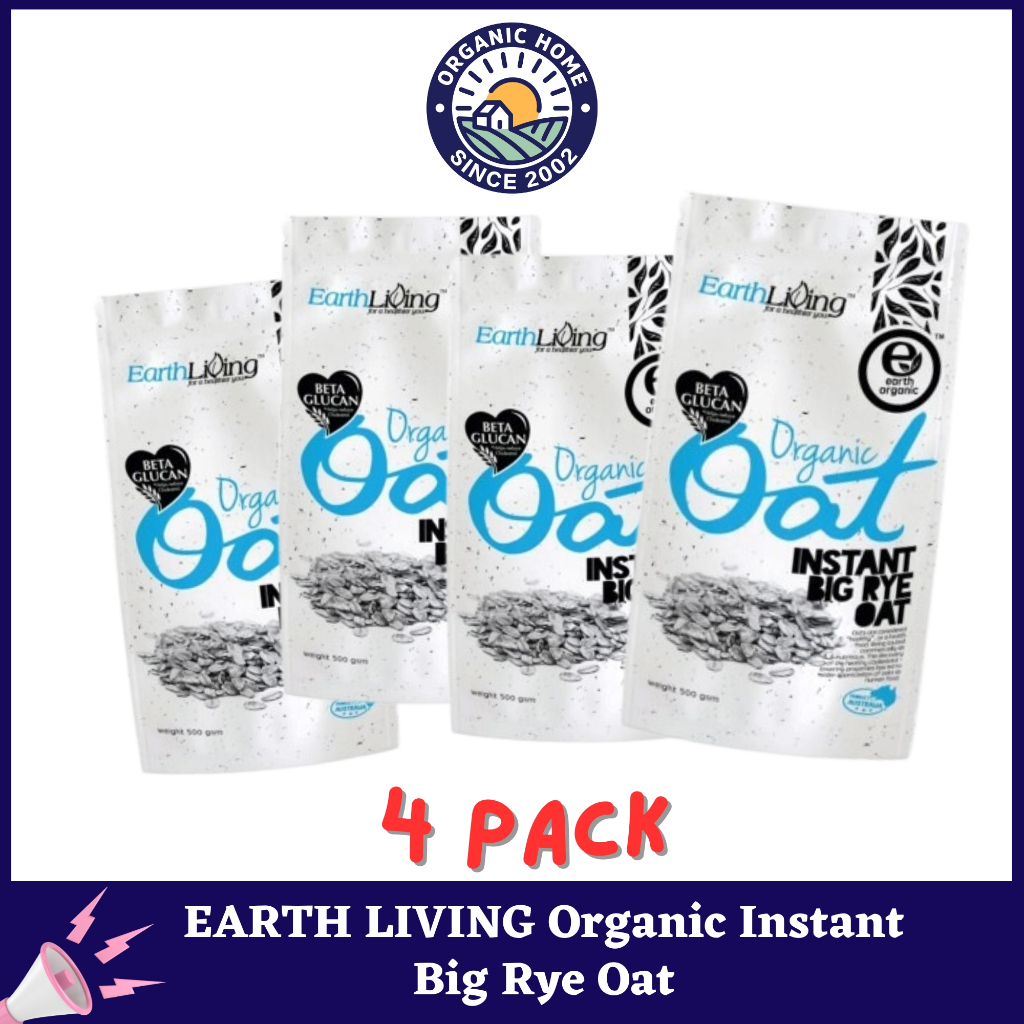 (Value 4 Pack) Earth Living Organic Instant Big Rye Oat - 500gm ...