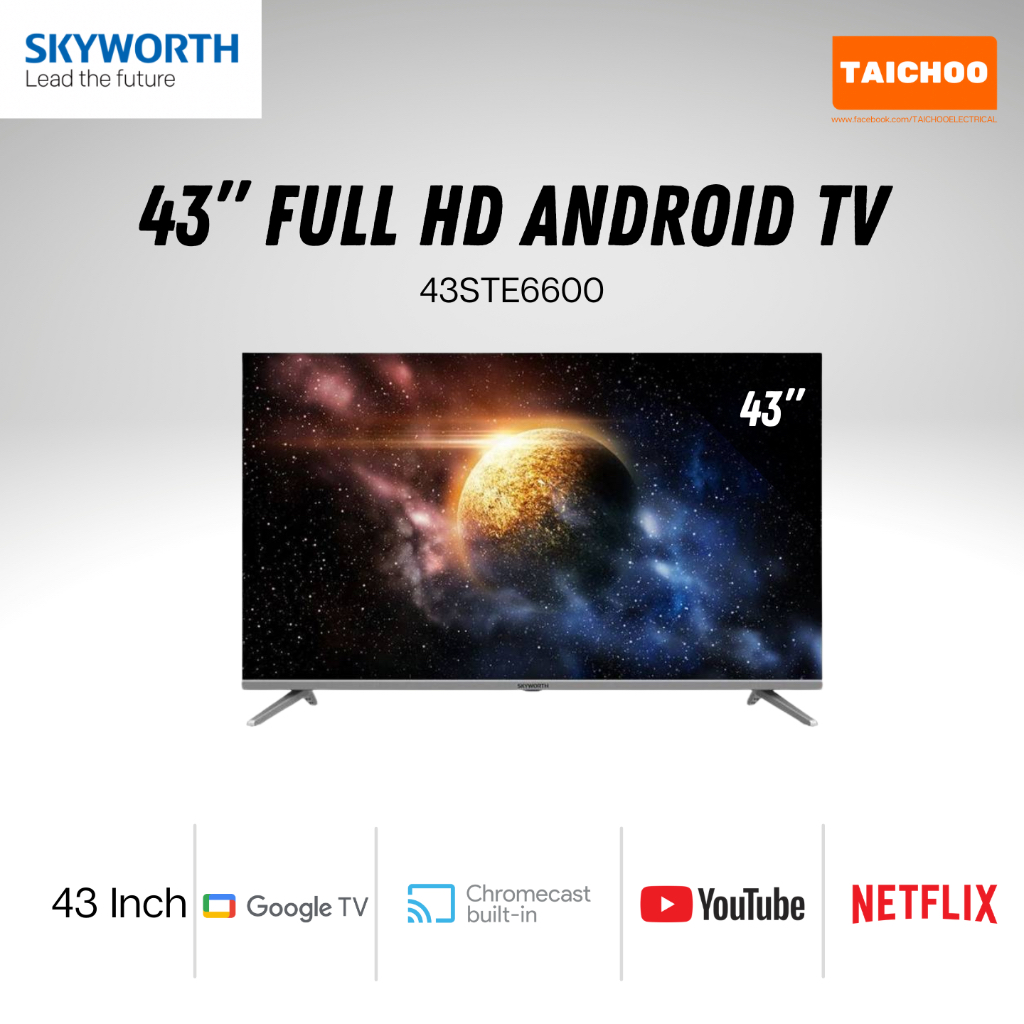 SKYWORTH 43” FULL HD ANDROID TV 43STE6600 | Shopee Malaysia