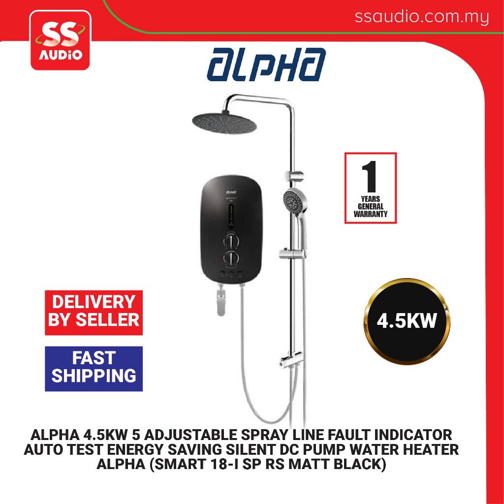 ALPHA SMART 18I SP RS MATT BLACK 4.5KW 5 ADJUSTABLE SPRAY LINE FAULT