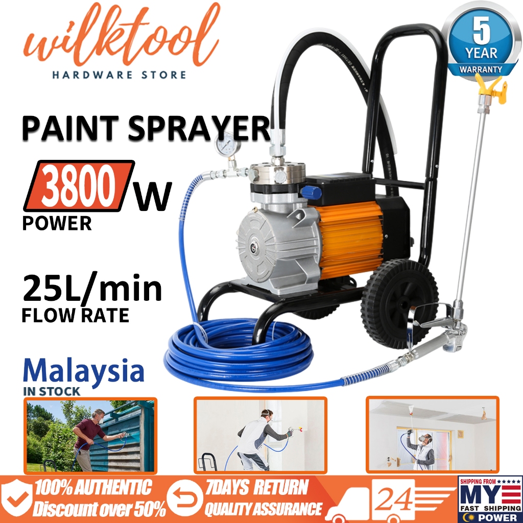 WilkTOOL' 3800W Electric High Pressure Airless Paint Sprayer Spray Gun