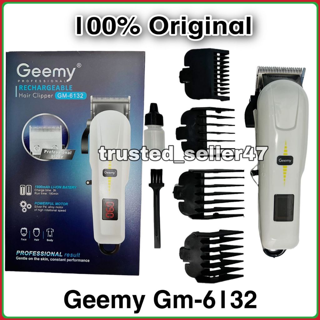 Geemy Gm 6132 Original Rechargeable Professional Hair Clipper Hair ...