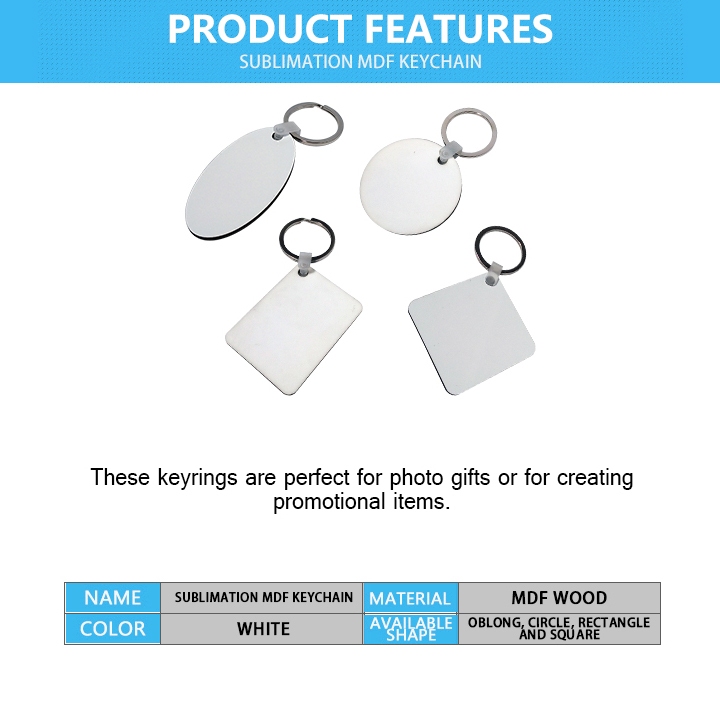QUAFF 1PC Sublimation MDF Wood Keychain Logo nama picture [ Wholesale ...