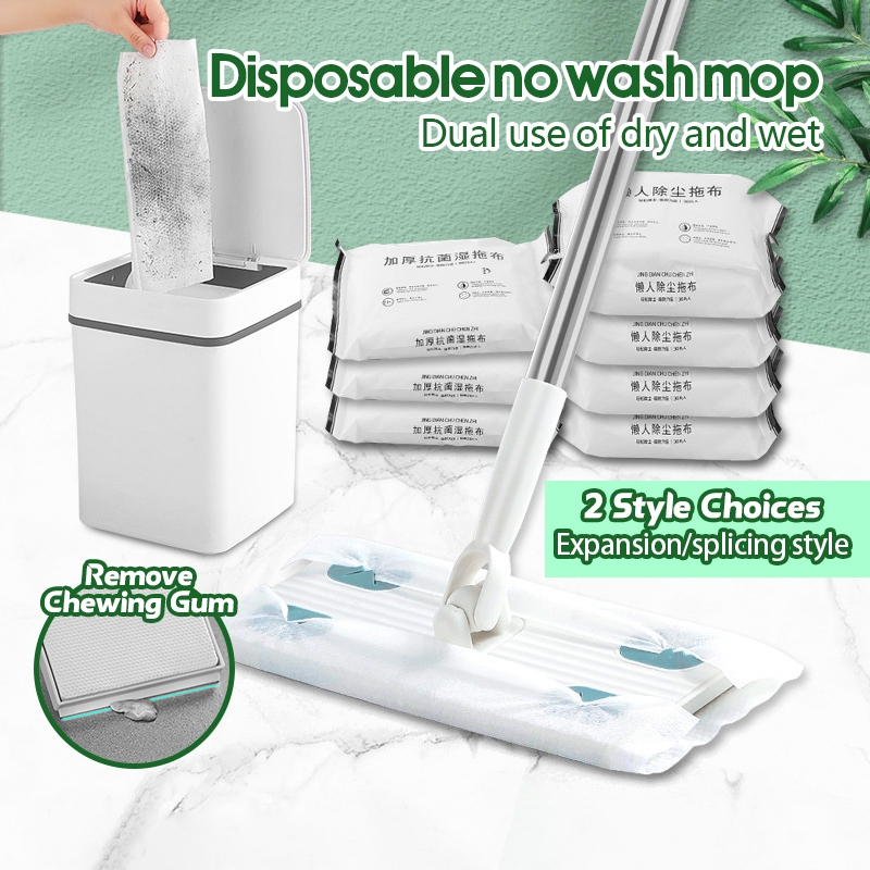 Electrostatic Dust Removal Paper Flat Mop Hand Free Washing Wet Dry ...