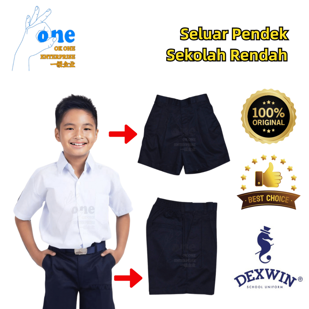 Dexwin School Uniform Primary School Navy Blue Short Pant Seluar Biru ...