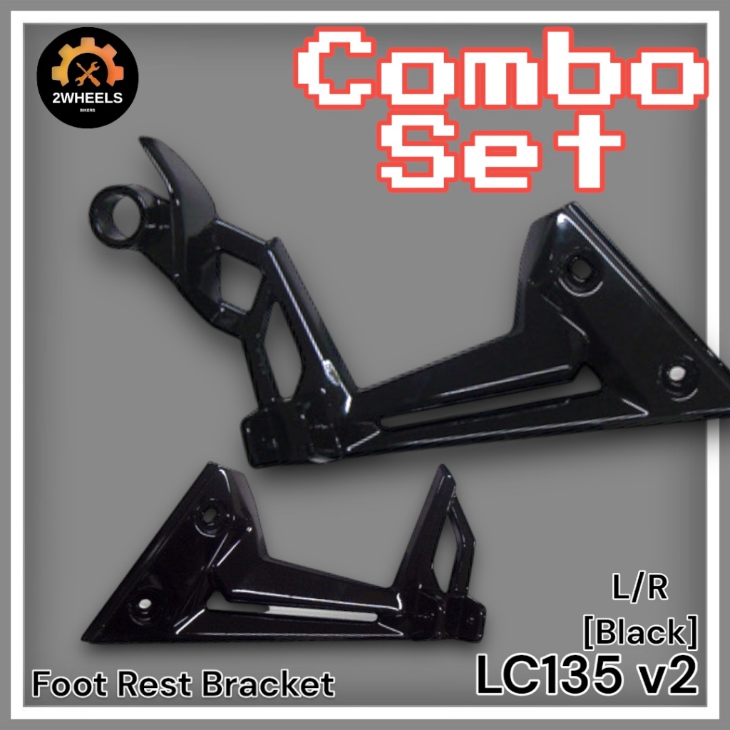 YAMAHA LC135V2/ LC 135 FOOTREST BRACKET SET BLACK) Shopee Malaysia