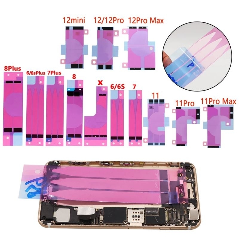 Phone X~14ProMax Battery Adhesive Strips Sticker Tape (1SET 10PCS ...
