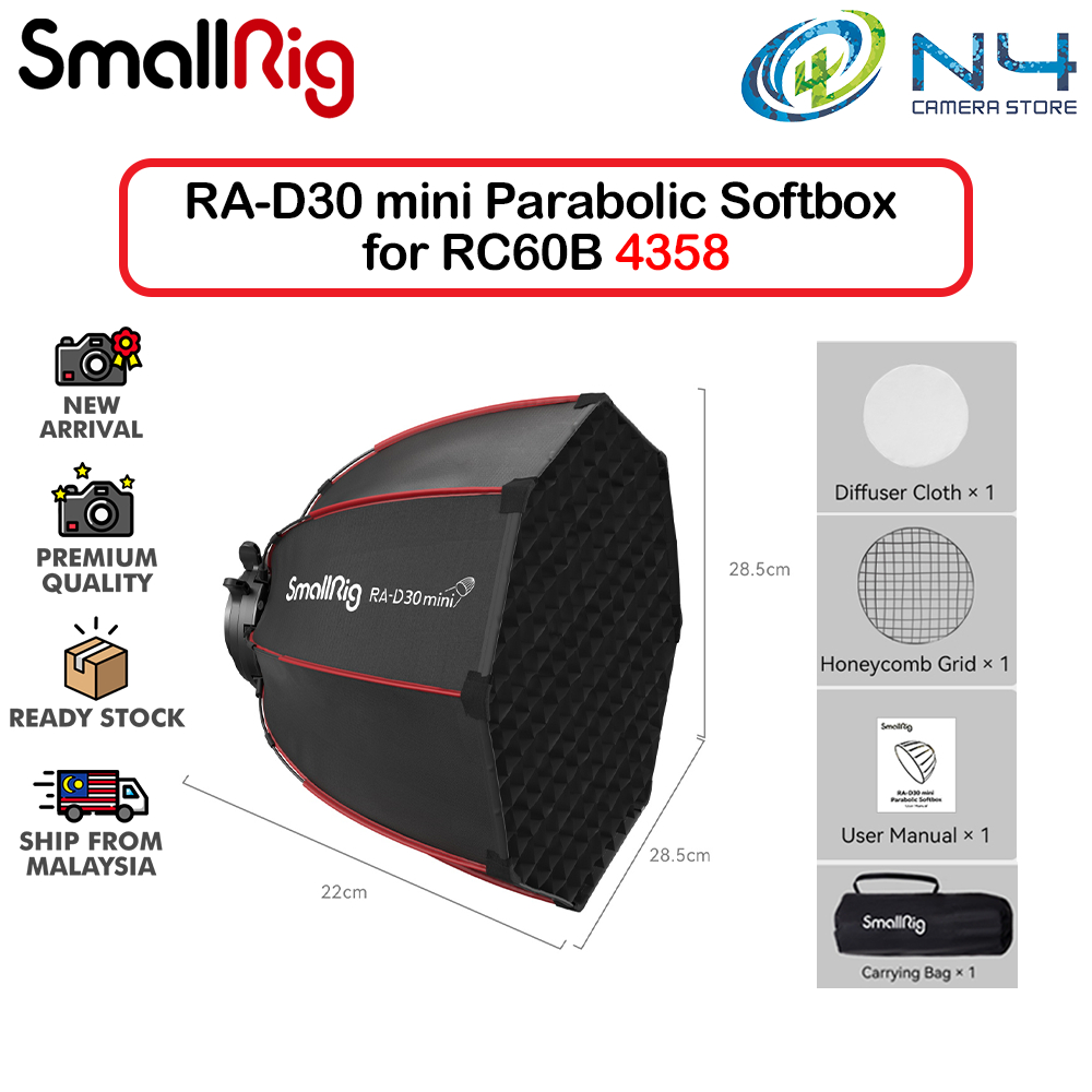 SMALLRIG Mini Parabolic Softbox RA-D30 29cm Quick Release, Compatible ...