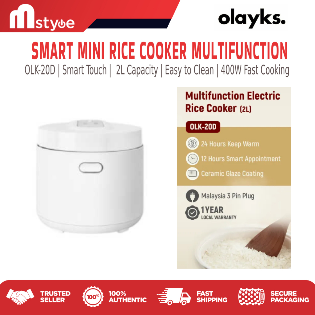 Olayks Electric Smart Pressure Cooker Multifunction Rice Cooker (1.2L
