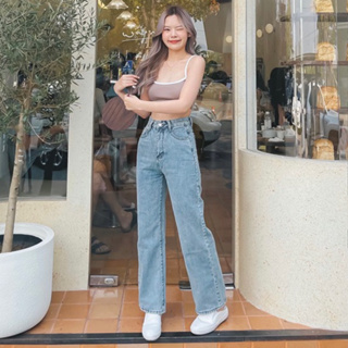 Wide leg Seluar jeans Perempuan Korean Style women's loose high waist  straight pants women Mopping Ladies Pants Baggy Celana Jeans Wanita Viral  Murah