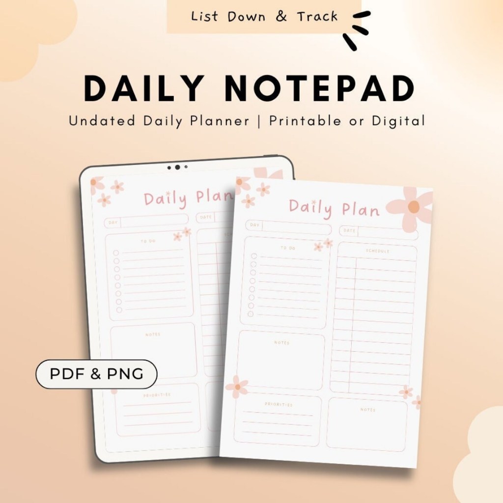 Undated Digital Planner | Printable | Daily Planner | Goodnotes ...