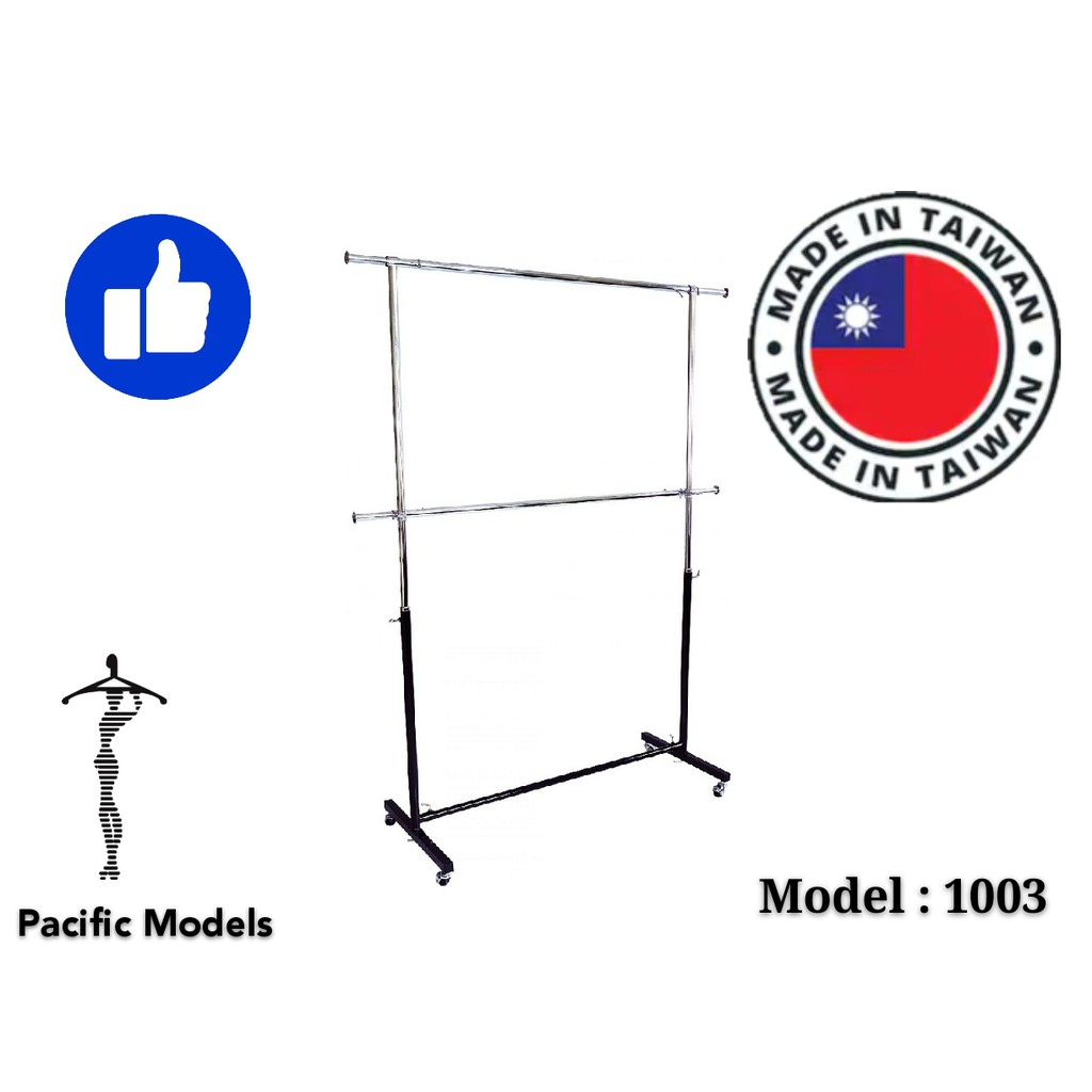 Fully Metal Adjustable Double Decker Garment Clothing Rack [max 4 unit
