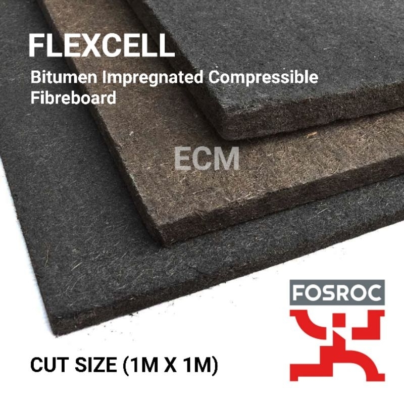 CUT SHEET 1M X 1M (1M2) FOSROC FLEXCELL FIBREBOARD BITUMEN