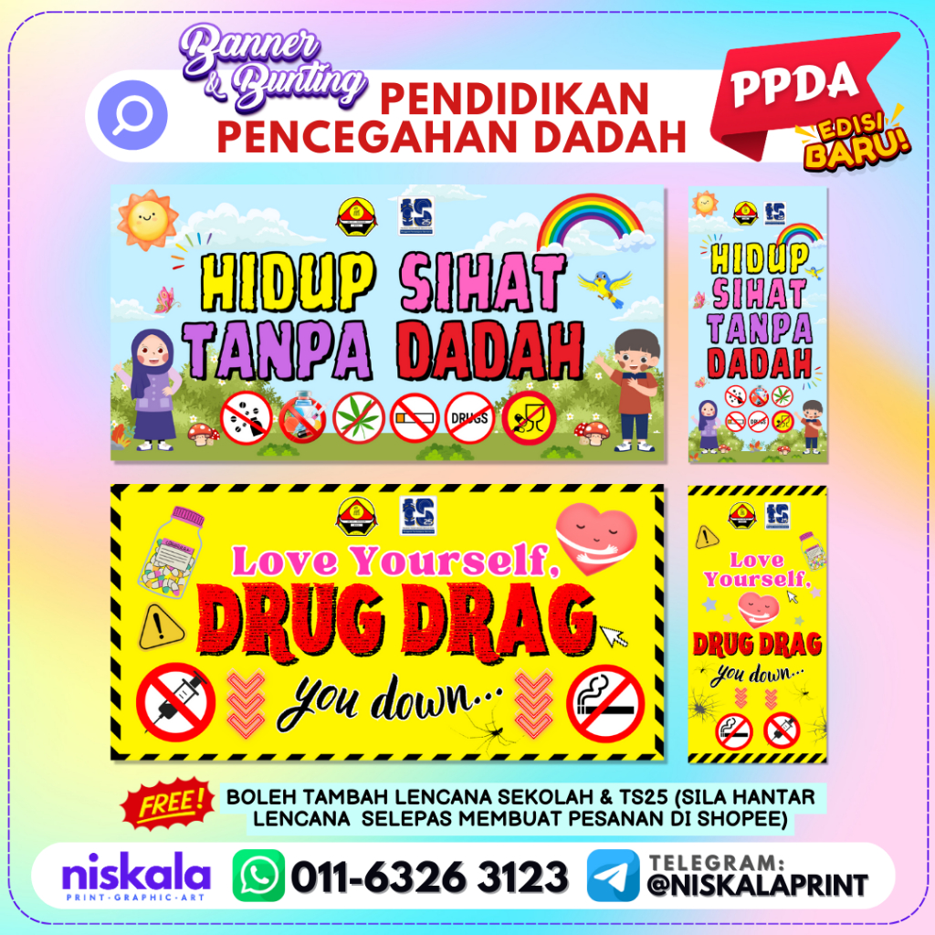 [ PPDA ] BANNER ANTIDADAH | BUNTING ANTI DADAH | Pendidikan Pencegahan ...