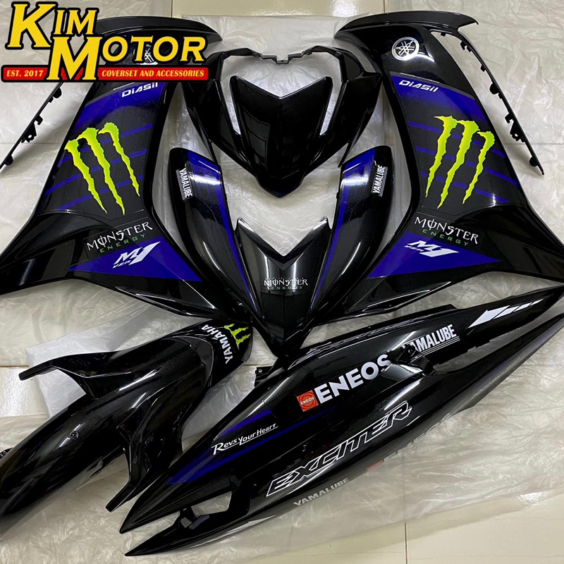 COVERSET LC V8 ORIGINAL VELOZI MONSTER ENERGY EXCITER BLACK HITAM ...