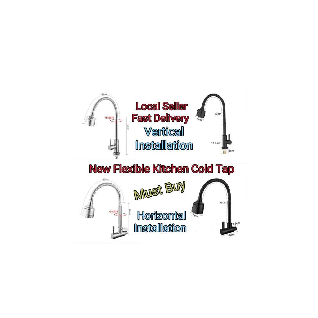 🇲🇾Fast Delivery PKS1 Universal Kitchen Faucet Tap Horizontal Vertical