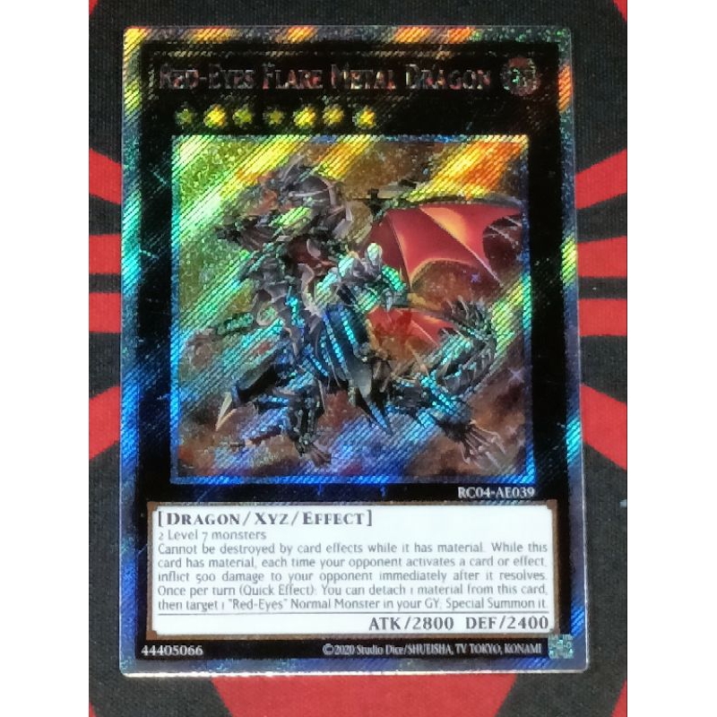 YUGIOH KONAMI RC04-AE039 Red-Eyes Flare Metal Dragon (Extra Secret Rare ...