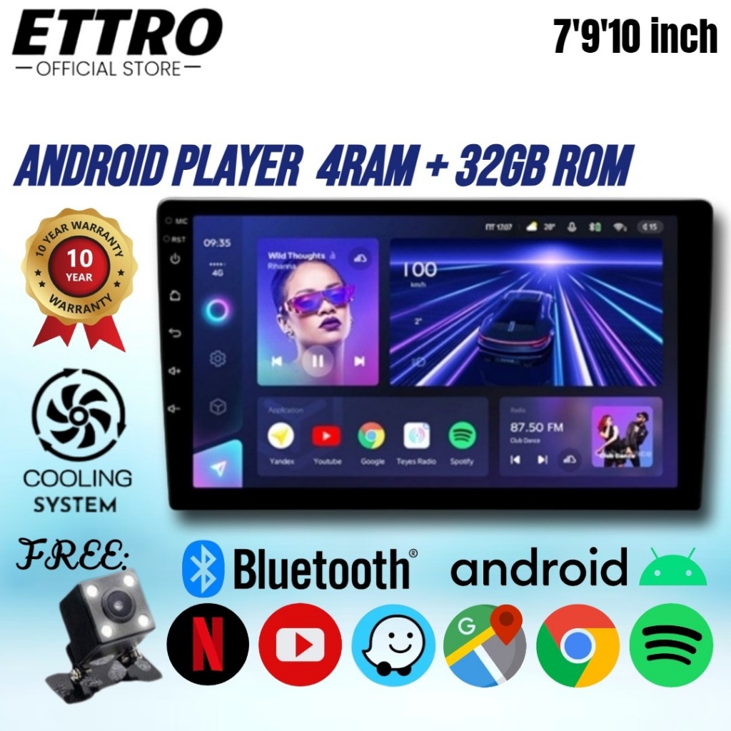 🔥Plug & Play 🔥{READYSTOCK} 7/9/10 inch Android Player 4GB+32GB Touch  Screen Stereo Radio Bluetooth Double 2Din Android | Shopee Malaysia