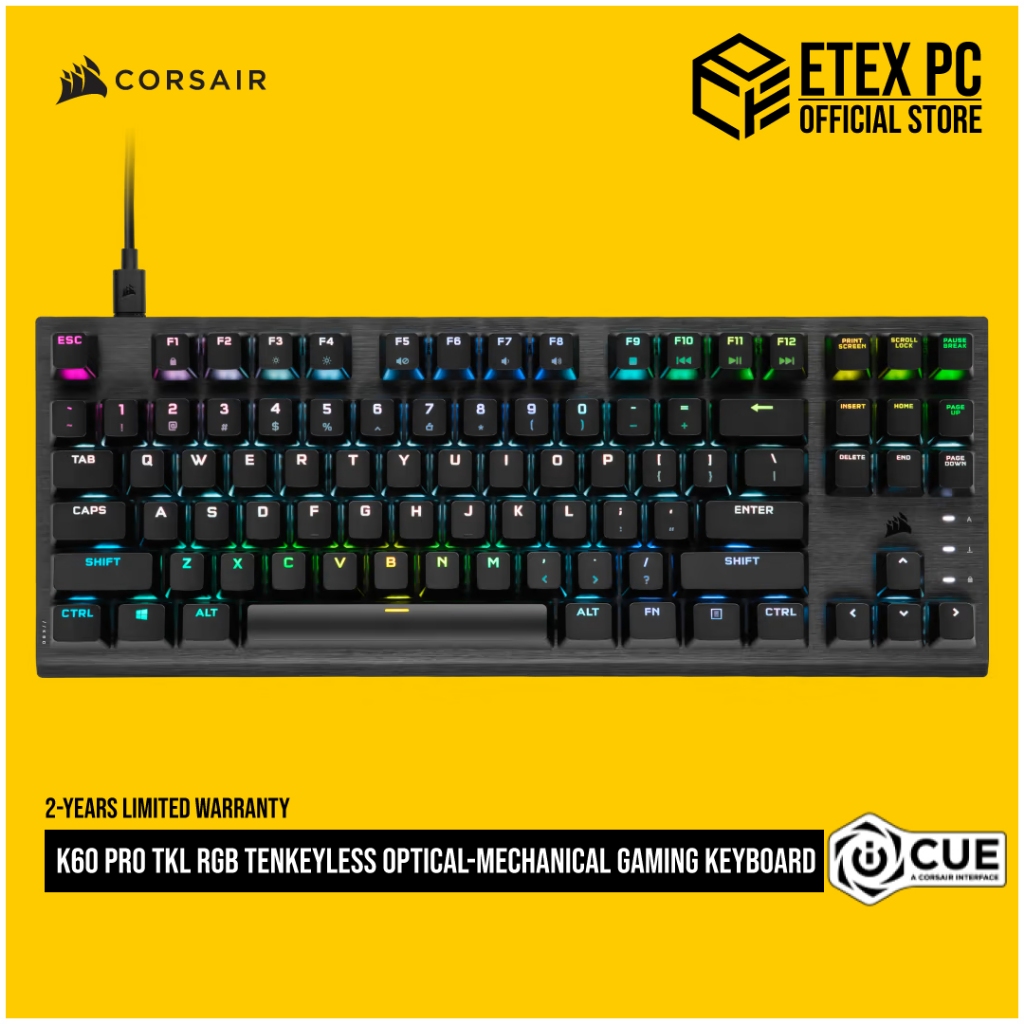 CORSAIR K60 PRO TKL RGB Tenkeyless Optical-Mechanical Gaming Keyboard ...