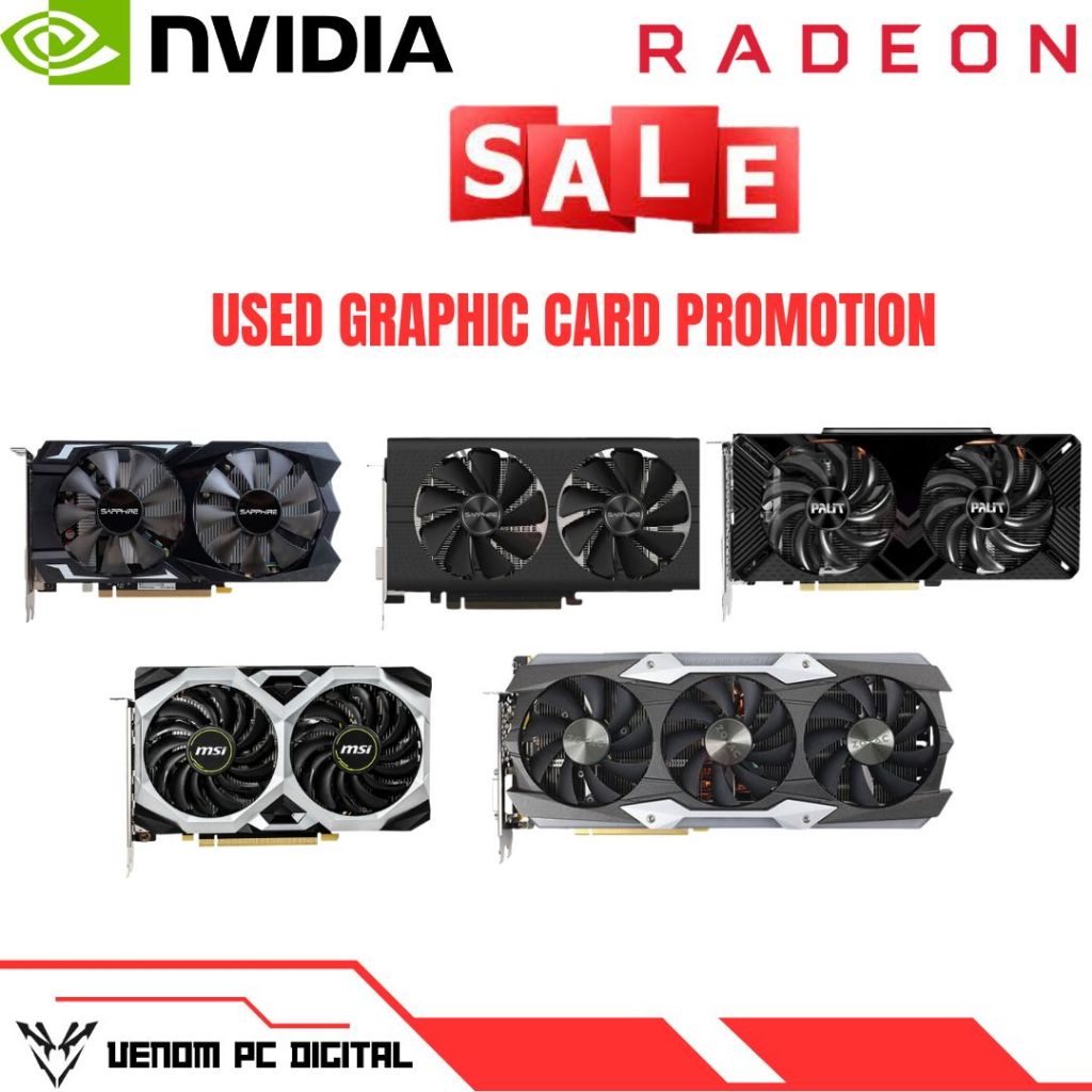 (USED) ASUS/MSI/GIGABYTE/ZOTAC/PALIT/PNY/COLORFUL/ GRAPHIC CARD