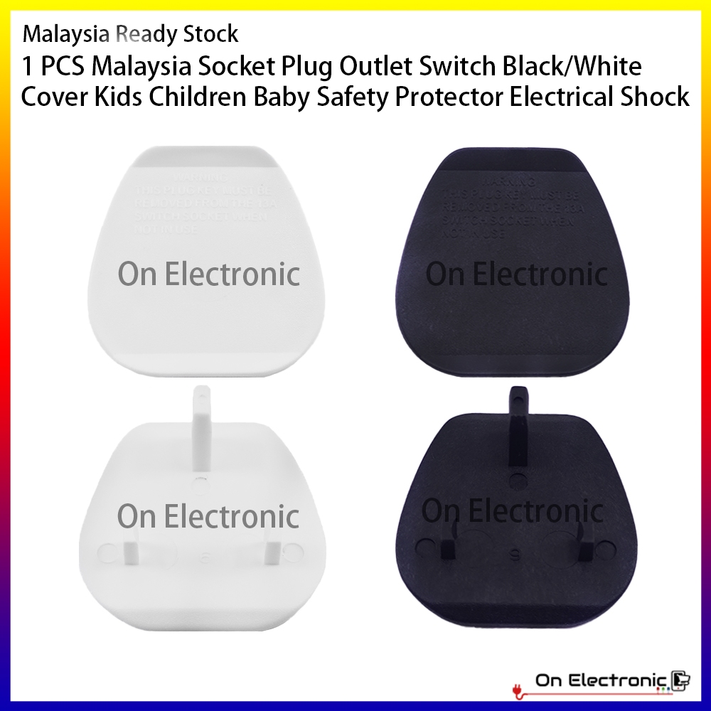 1 PCS Malaysia Socket Plug Outlet Switch Black/White Cover Kids ...