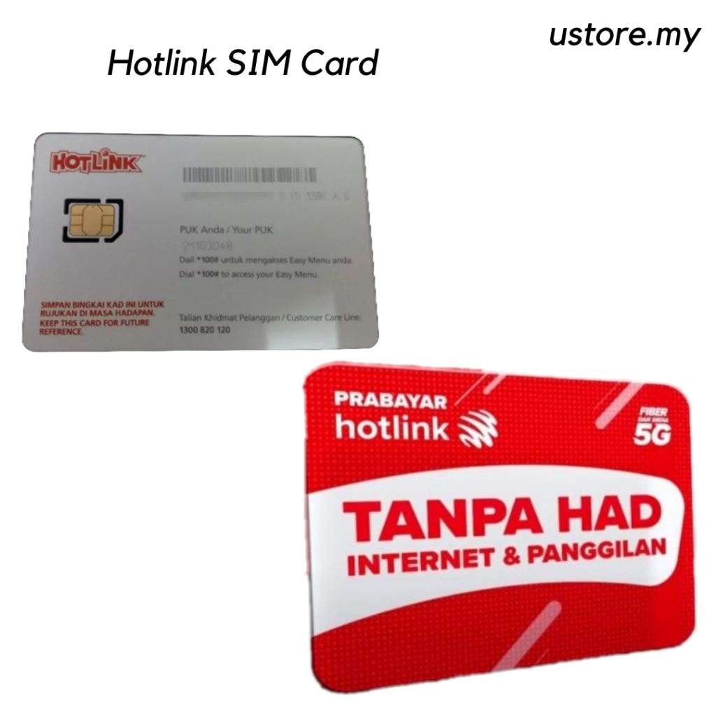 Hotlink SIM Card 3 in 1 - Postpaid & Prepaid - Nano Micro Standard Size ...