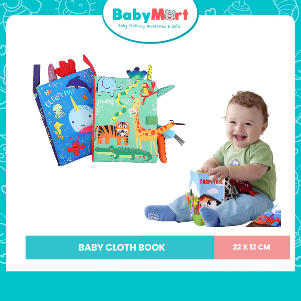 Baby Cloth Book With Distorting Mirror Soft Cartoon Interactive Montessori Toy For Baby Sensory Development