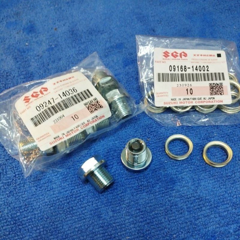 Skru minyak hitam & washer / oil drain plug & washer utk Suzuki GSXR