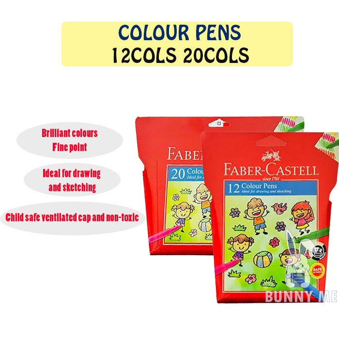 [BUNNY] Faber-Castell Fibre Tip Magic / Colour Pen 12Colours ...