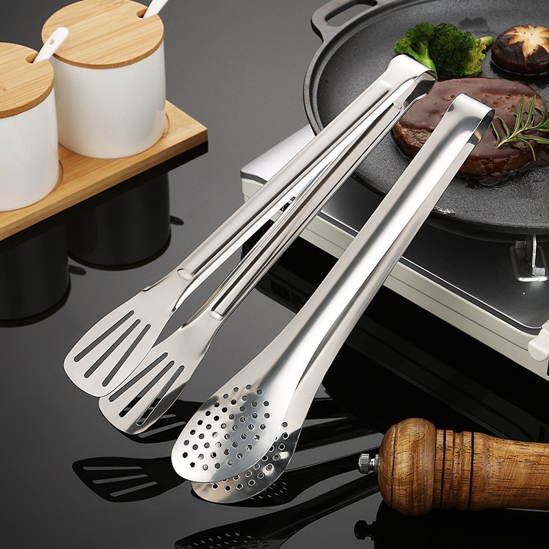 Stainless Steel Tong Food Clip BBQ Tongs Barbecue Tweezer Kitchen