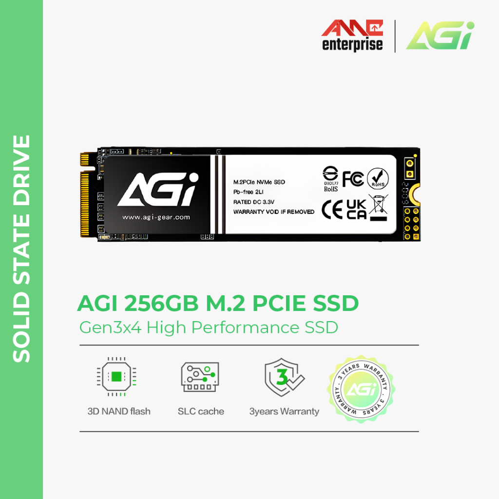 Agi M.2 PCIe NVme SSD 256 Gb High Performance SSD | Shopee Malaysia