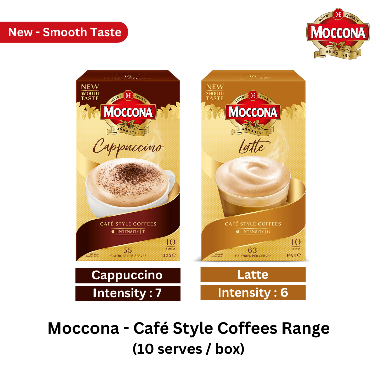 Moccona Café Style Coffees Range - Cappuccino / Latte (10 Serves/Box ...