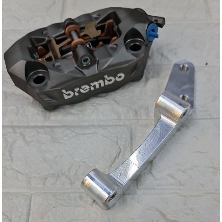 YAMAHA RXZ 4 POT BRACKET ONLY WITH SCREW SET FOR BREMBO M3 K50 M4 M5 ...