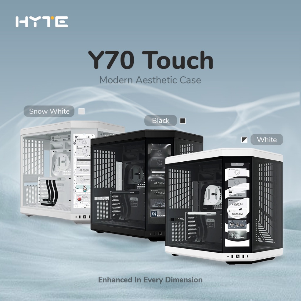 # HYTE Y70 Touch [ Black / White / Snow White ] - Dual Chamber ATX Case ...