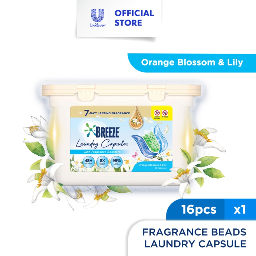 Breeze Fragrance Beads Capsule Detergent Lily 16's | Shopee Malaysia