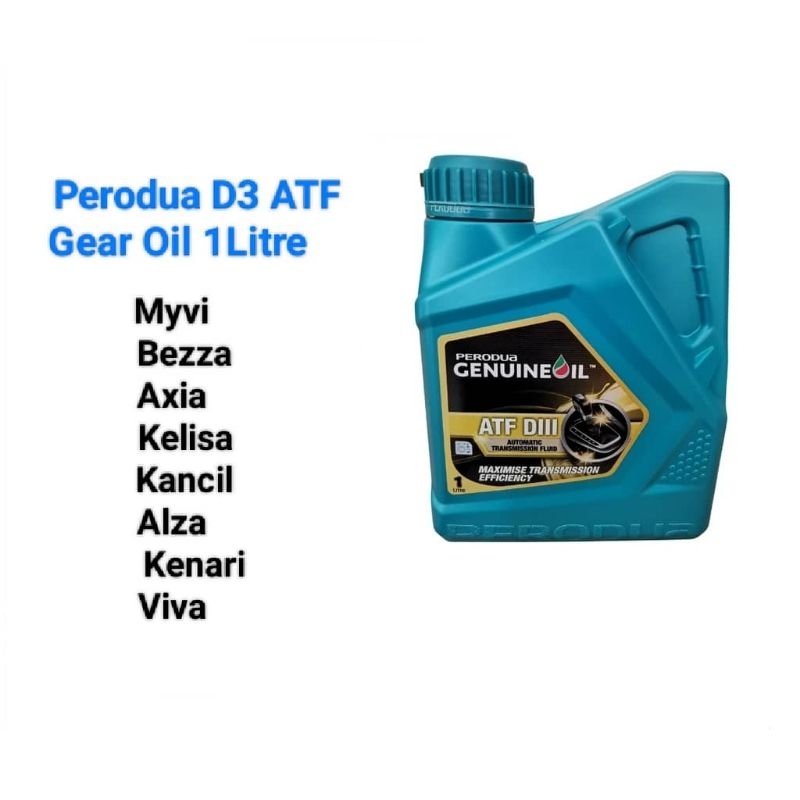 Perodua Auto Gear Oil ATF Oil DIII 1Litre(9004M20001_blue),Minyak Auto