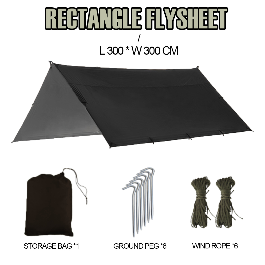 NEVERLAND Flysheet Camping Waterproof Tent Camping Khemah Camping Waterproof Kemah Camping