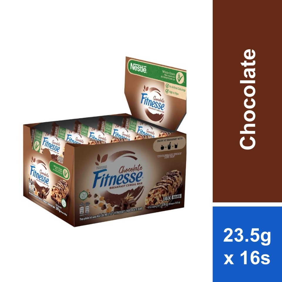 Nestle Chocolate Fitnesse Breakfast Cereal Bar 23.5g x 16s Shopee