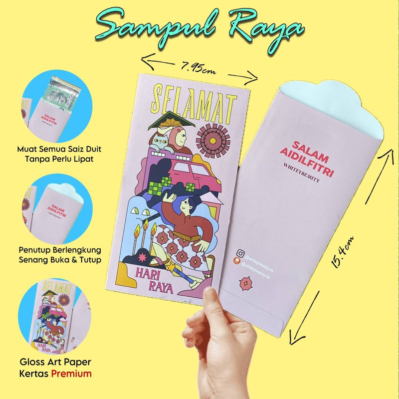 New Pcs Whiteybeauty Sampul Duit Raya Duit Exclusive Borong Pkt Murah Cute