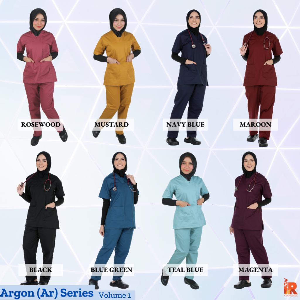 [ WOMEN ] SCRUB SUIT LONG SLEEVE (TOP+PANT) ARGON (Ar) SERIES IR